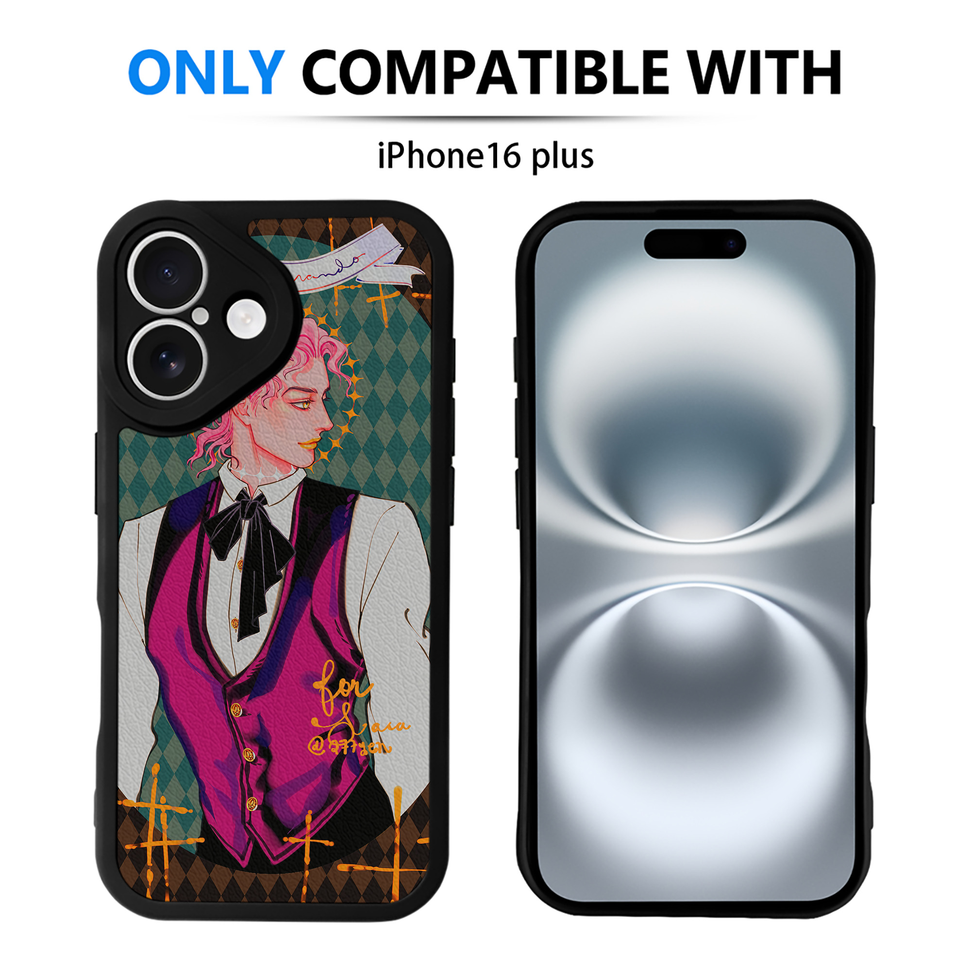 （画像用） ジョジョの奇妙な冒険 JoJo's Bizarre Adventure 【iPhone 16シリーズ対応】シリコンスマホケース（レザー調） 材質：シリコン